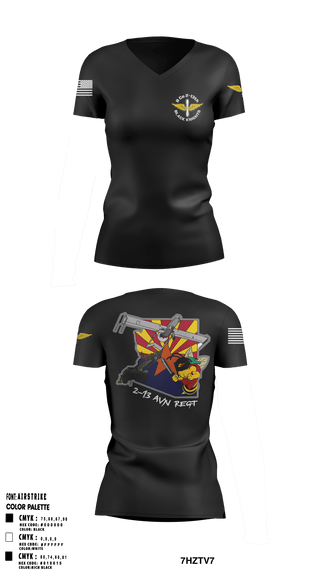 Women's Short Sleeve Vneck Shirt, Bravo Company, 2-13th AVN REGT, Army, Teamtime, Team time, sublimation, custom sports apparel, team uniforms, spirit wear, spiritwear, sports uniforms, custom shirts, team store, custom team store, fundraiser sports, apparel fundraiser