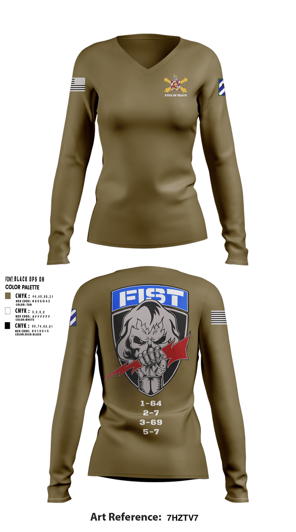 Women's Long Sleeve Vneck Shirt, 1-41 FA, Army, Teamtime, Team time, sublimation, custom sports apparel, team uniforms, spirit wear, spiritwear, sports uniforms, custom shirts, team store, custom team store, fundraiser sports, apparel fundraiser