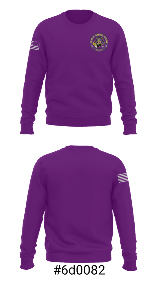 Crew Neck Sweatshirt, John Griffin Middle School Basketball, Men's Basketball, Teamtime, Team time, sublimation, custom sports apparel, team uniforms, spirit wear, spiritwear, sports uniforms, custom shirts, team store, custom team store, fundraiser sports, apparel fundraiser