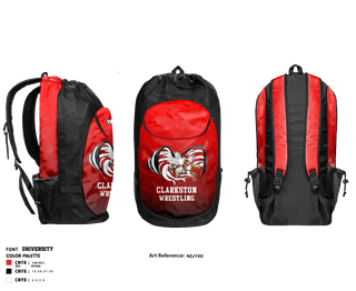 Gear Bag, Clarkston High School Wrestling, Wrestling, Teamtime, Team time, sublimation, custom sports apparel, team uniforms, spirit wear, spiritwear, sports uniforms, custom shirts, team store, custom team store, fundraiser sports, apparel fundraiser