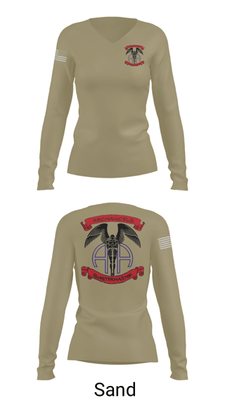 Women's Long Sleeve Vneck Shirt, , Army, Teamtime, Team time, sublimation, custom sports apparel, team uniforms, spirit wear, spiritwear, sports uniforms, custom shirts, team store, custom team store, fundraiser sports, apparel fundraiser