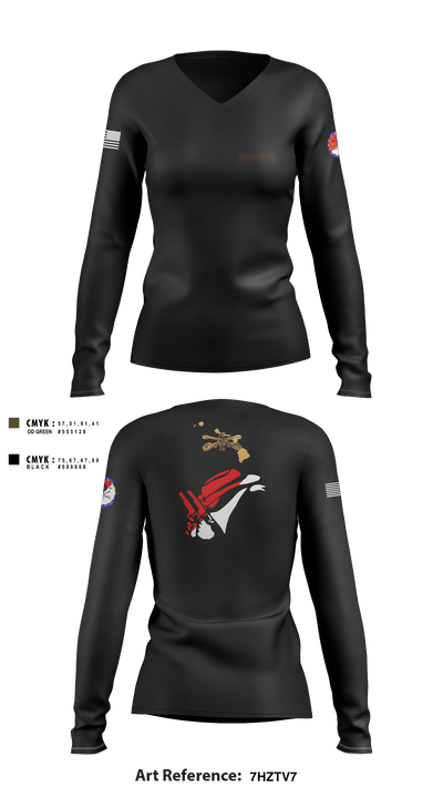 2-6 Cav Alpha troop Renegades 57667590 Women's Long Sleeve V-neck Shirt - 4