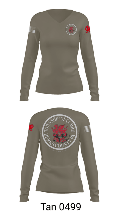 Cumru Township Police Department 51798017 Women's Long Sleeve V-neck Shirt - 41