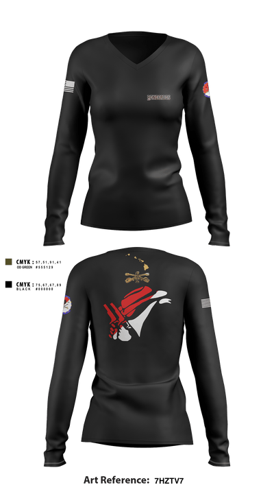 2-6 Cav Alpha troop Renegades 57667590 Women's Long Sleeve V-neck Shirt - 5