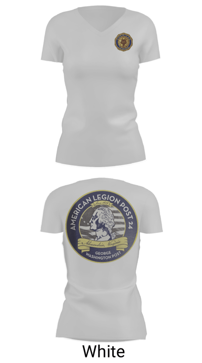 American Legion Post 24 66493218 Women's Short Sleeve V-neck Shirt - 7