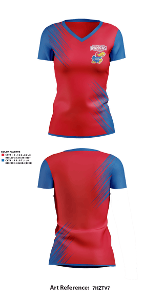 Women's Short Sleeve Vneck Shirt, University of Kansas Softball, Softball, Teamtime, Team time, sublimation, custom sports apparel, team uniforms, spirit wear, spiritwear, sports uniforms, custom shirts, team store, custom team store, fundraiser sports, apparel fundraiser