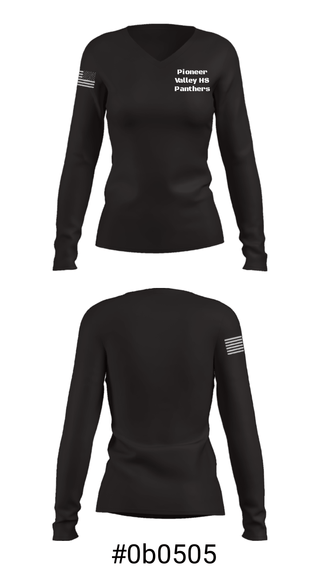 Women's Long Sleeve Vneck Shirt, Pioneer Valley HS Panthers, Women's Basketball, Teamtime, Team time, sublimation, custom sports apparel, team uniforms, spirit wear, spiritwear, sports uniforms, custom shirts, team store, custom team store, fundraiser sports, apparel fundraiser
