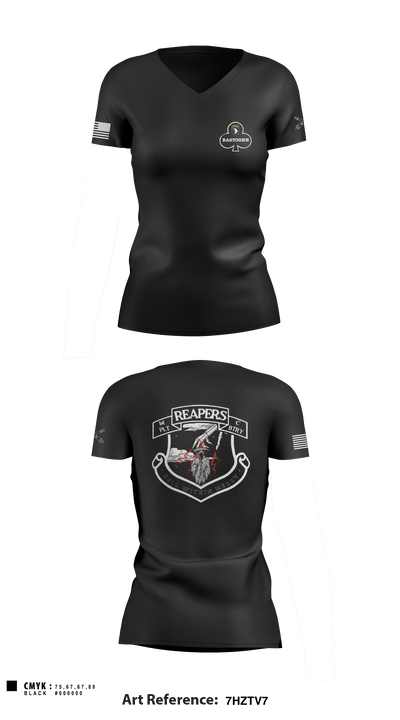 C Btry 2-32 FAR 54582520 Women's Short Sleeve V-neck Shirt - 1