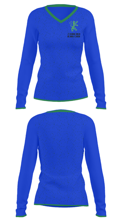 J H Rose High School Cheer 21724479 Women's Long Sleeve V-neck Shirt - 20