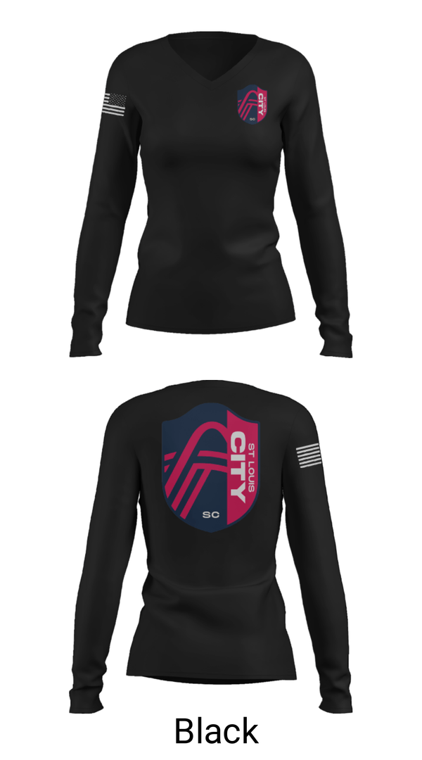 Women's Long Sleeve Vneck Shirt, , Army, Teamtime, Team time, sublimation, custom sports apparel, team uniforms, spirit wear, spiritwear, sports uniforms, custom shirts, team store, custom team store, fundraiser sports, apparel fundraiser