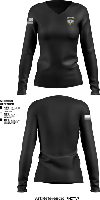 Women's Long Sleeve Vneck Shirt, Colorado Security ServicesColorado Security Services, , Teamtime, Team time, sublimation, custom sports apparel, team uniforms, spirit wear, spiritwear, sports uniforms, custom shirts, team store, custom team store, fundraiser sports, apparel fundraiser