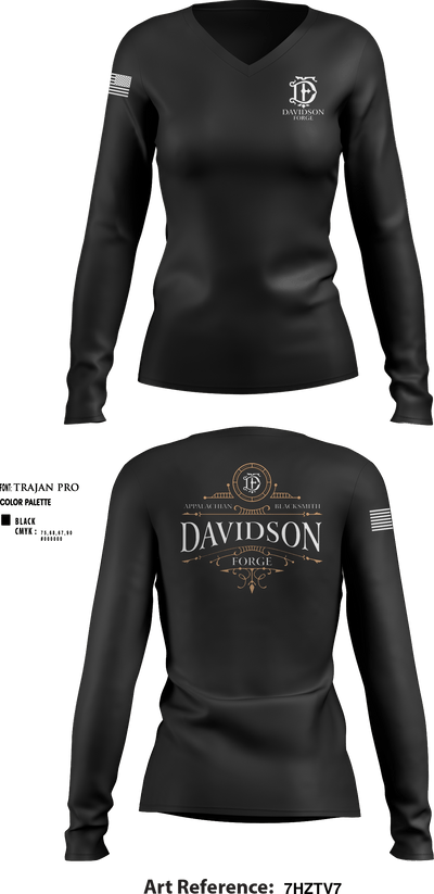 Davidson Forge 39779422 Women's Long Sleeve V-neck Shirt - 6