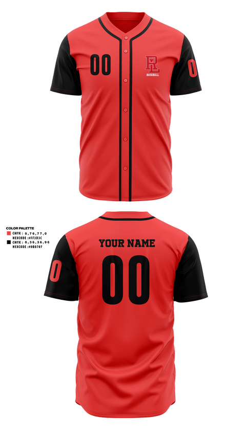 Full Button Baseball Jersey, RL Middle, Baseball, Teamtime, Team time, sublimation, custom sports apparel, team uniforms, spirit wear, spiritwear, sports uniforms, custom shirts, team store, custom team store, fundraiser sports, apparel fundraiser