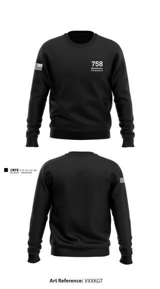 Crew Neck Sweatshirt, 758 Maintenance Company, Army, Teamtime, Team time, sublimation, custom sports apparel, team uniforms, spirit wear, spiritwear, sports uniforms, custom shirts, team store, custom team store, fundraiser sports, apparel fundraiser