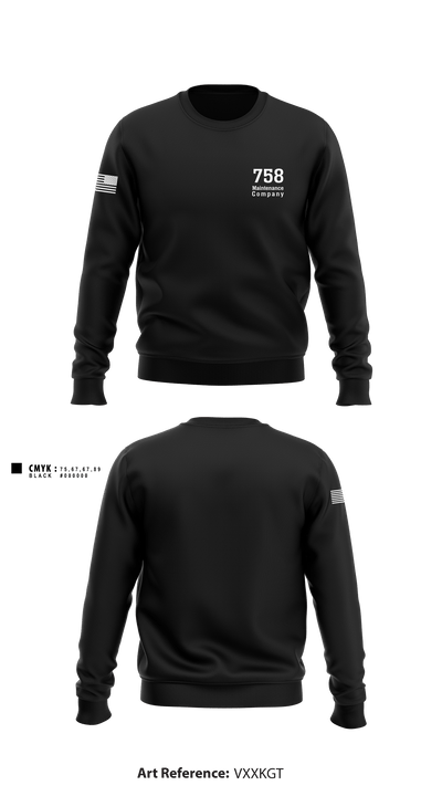 758 Maintenance Company 91788378 Crew Neck Sweatshirt - 1