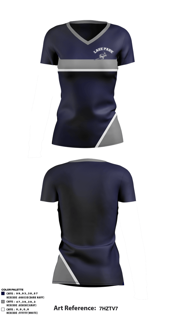 Women's Short Sleeve Vneck Shirt, Lake Park High School, Spirit Store, Teamtime, Team time, sublimation, custom sports apparel, team uniforms, spirit wear, spiritwear, sports uniforms, custom shirts, team store, custom team store, fundraiser sports, apparel fundraiser