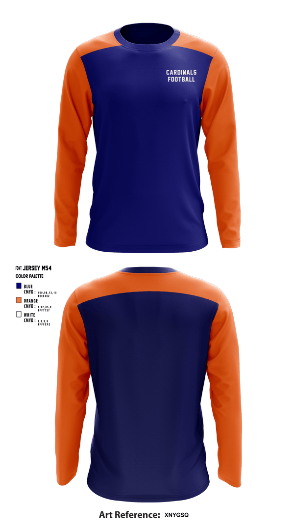 Long Sleeve Performance Shirt, Cardinals Football, Football, Teamtime, Team time, sublimation, custom sports apparel, team uniforms, spirit wear, spiritwear, sports uniforms, custom shirts, team store, custom team store, fundraiser sports, apparel fundraiser