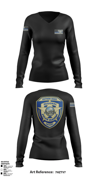 Women's Long Sleeve Vneck Shirt, SDRPA, Police, Teamtime, Team time, sublimation, custom sports apparel, team uniforms, spirit wear, spiritwear, sports uniforms, custom shirts, team store, custom team store, fundraiser sports, apparel fundraiser