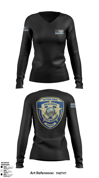 SDRPA 74726956 Women's Long Sleeve V-neck Shirt - 5