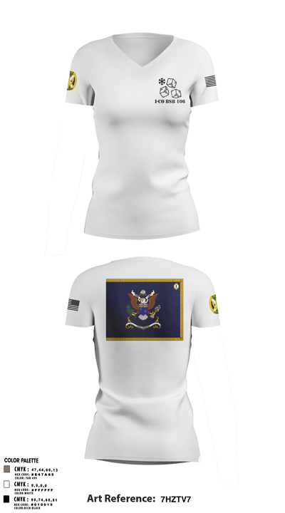 1-155th Dixie Thunder 83572891 Women's Short Sleeve V-neck Shirt - 15