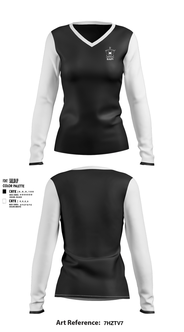 Women's Long Sleeve Vneck Shirt, Baps, , Teamtime, Team time, sublimation, custom sports apparel, team uniforms, spirit wear, spiritwear, sports uniforms, custom shirts, team store, custom team store, fundraiser sports, apparel fundraiser