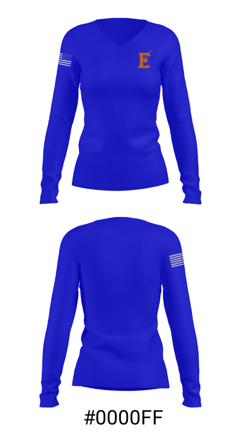 Women's Long Sleeve Vneck Shirt, Edison High School Basketball, Women's Basketball, Teamtime, Team time, sublimation, custom sports apparel, team uniforms, spirit wear, spiritwear, sports uniforms, custom shirts, team store, custom team store, fundraiser sports, apparel fundraiser