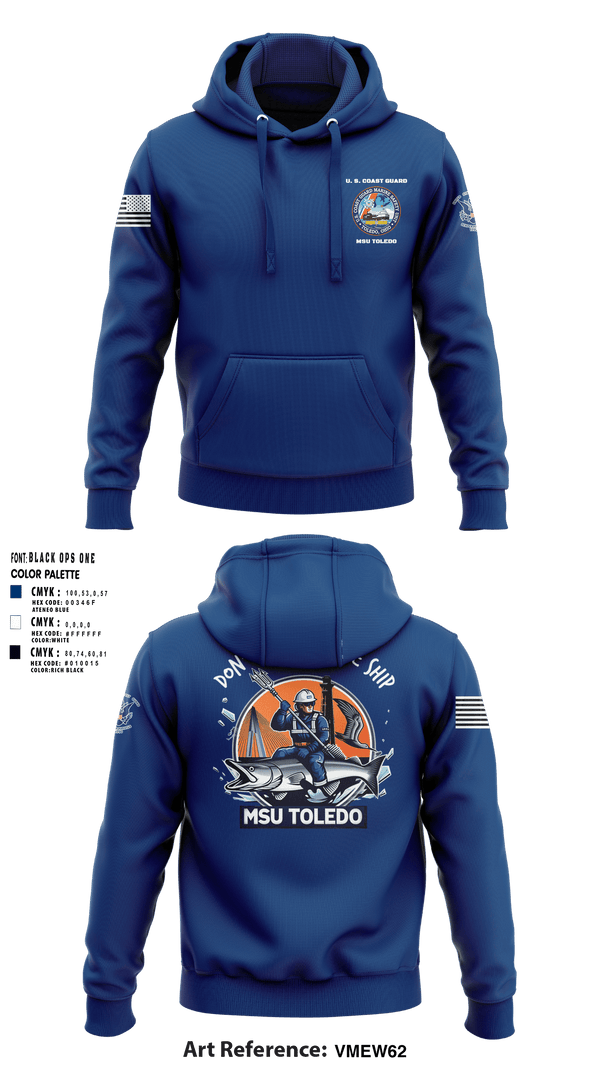 Hoodie, MSU Toledo, Coast Guard, Teamtime, Team time, sublimation, custom sports apparel, team uniforms, spirit wear, spiritwear, sports uniforms, custom shirts, team store, custom team store, fundraiser sports, apparel fundraiser