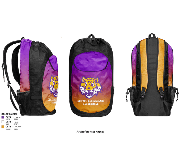 Gear Bag, Edward Lee McClain High School Basketball, Women's Basketball, Teamtime, Team time, sublimation, custom sports apparel, team uniforms, spirit wear, spiritwear, sports uniforms, custom shirts, team store, custom team store, fundraiser sports, apparel fundraiser