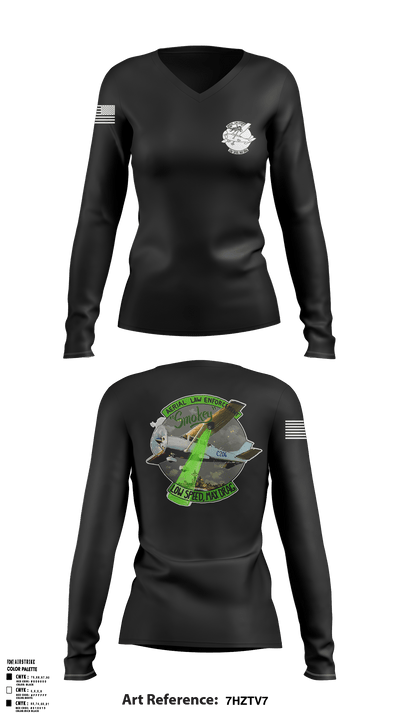 Washington State Patrol Aviation 88282662 Women's Long Sleeve V-neck Shirt - 52
