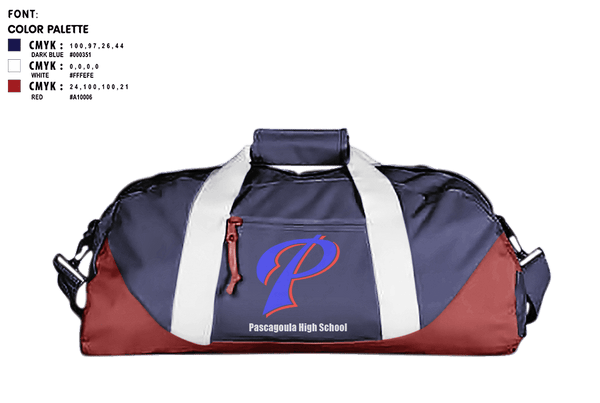 Duffle Bag, Pascagoula High School, Spirit Store, Teamtime, Team time, sublimation, custom sports apparel, team uniforms, spirit wear, spiritwear, sports uniforms, custom shirts, team store, custom team store, fundraiser sports, apparel fundraiser