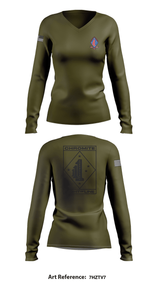 Women's Long Sleeve Vneck Shirt, , Marines, Teamtime, Team time, sublimation, custom sports apparel, team uniforms, spirit wear, spiritwear, sports uniforms, custom shirts, team store, custom team store, fundraiser sports, apparel fundraiser
