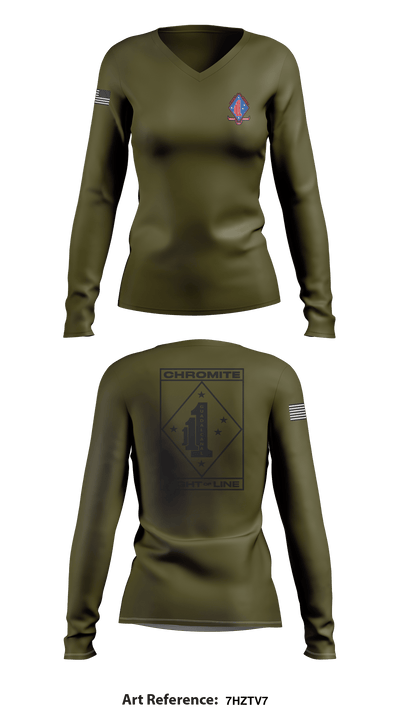 V1/1 23142041 Women's Long Sleeve V-neck Shirt - 74