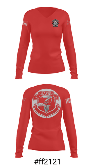 Women's Long Sleeve Vneck Shirt, , Army, Teamtime, Team time, sublimation, custom sports apparel, team uniforms, spirit wear, spiritwear, sports uniforms, custom shirts, team store, custom team store, fundraiser sports, apparel fundraiser