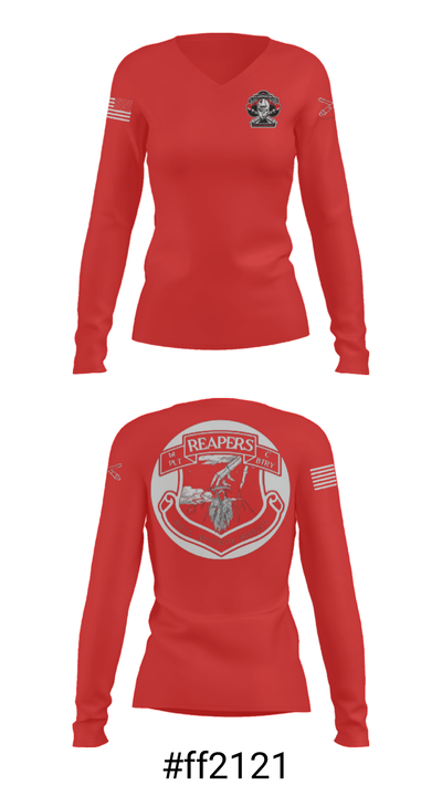 C Btry 2-32 FAR 54582520 Women's Long Sleeve V-neck Shirt - 37