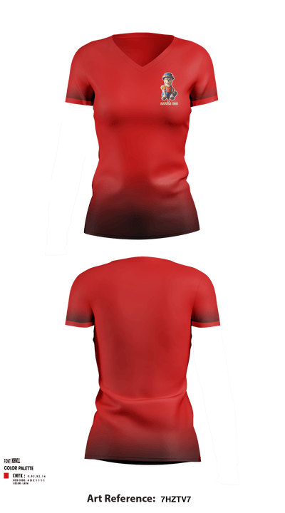 Little Dog 44429095 Women's Short Sleeve V-neck Shirt - 1