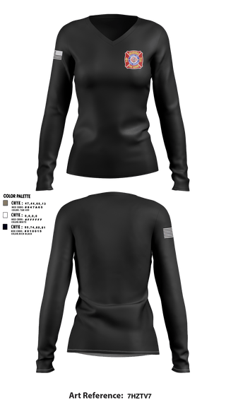Women's Long Sleeve Vneck Shirt, , Fire Department, Teamtime, Team time, sublimation, custom sports apparel, team uniforms, spirit wear, spiritwear, sports uniforms, custom shirts, team store, custom team store, fundraiser sports, apparel fundraiser