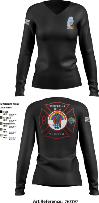 Women's Long Sleeve Vneck Shirt, , Police, Teamtime, Team time, sublimation, custom sports apparel, team uniforms, spirit wear, spiritwear, sports uniforms, custom shirts, team store, custom team store, fundraiser sports, apparel fundraiser