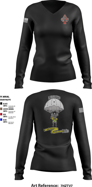 Women's Long Sleeve Vneck Shirt, , Army, Teamtime, Team time, sublimation, custom sports apparel, team uniforms, spirit wear, spiritwear, sports uniforms, custom shirts, team store, custom team store, fundraiser sports, apparel fundraiser