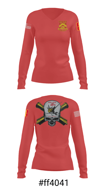 Bravo BTRY 1/103d FAR 8841781 Women's Long Sleeve V-neck Shirt - 7