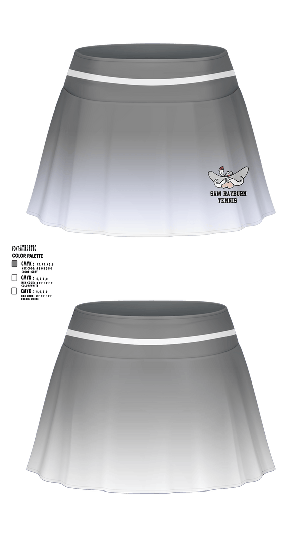 Skort, Sam Rayburn High School Tennis, Tennis, Teamtime, Team time, sublimation, custom sports apparel, team uniforms, spirit wear, spiritwear, sports uniforms, custom shirts, team store, custom team store, fundraiser sports, apparel fundraiser