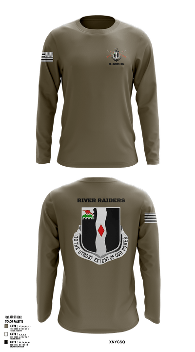 3rd Battalion 60th infantry Regiment River Raiders 94205182 Long Sleeve Performance Shirt - 1
