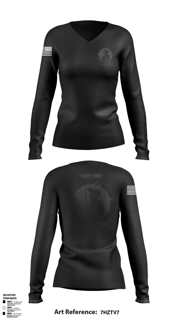 Women's Long Sleeve Vneck Shirt, SLC 25B003 24, Army, Teamtime, Team time, sublimation, custom sports apparel, team uniforms, spirit wear, spiritwear, sports uniforms, custom shirts, team store, custom team store, fundraiser sports, apparel fundraiser