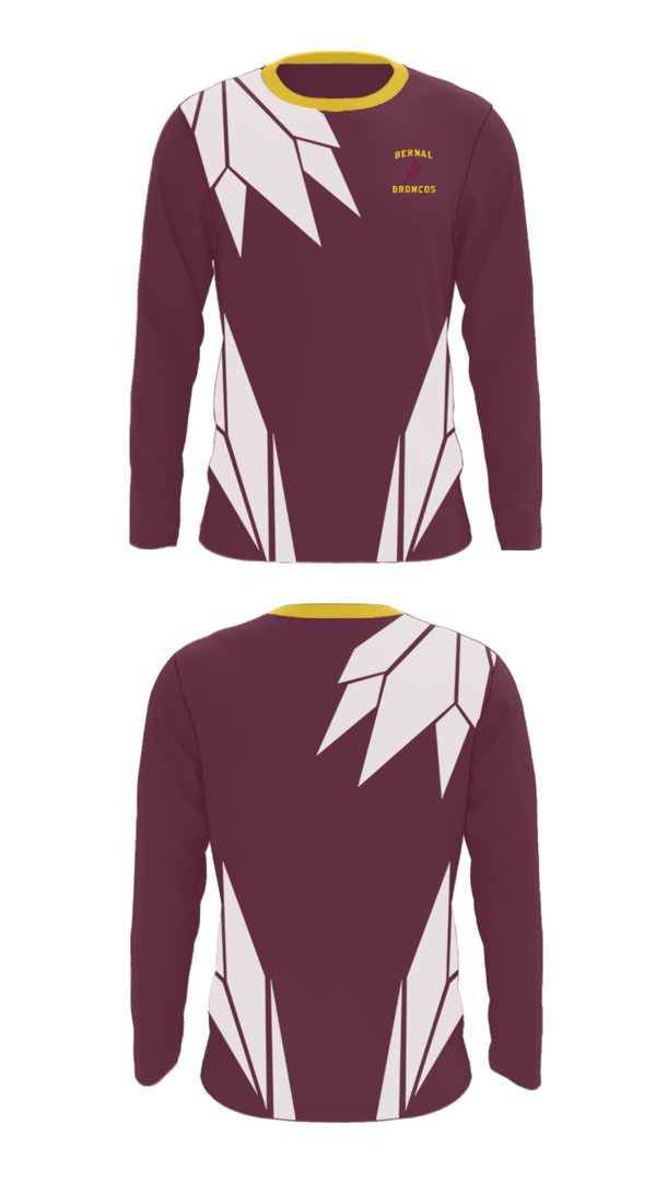 Long Sleeve Performance Shirt, Bernal Intermediate School, Spirit Store, Teamtime, Team time, sublimation, custom sports apparel, team uniforms, spirit wear, spiritwear, sports uniforms, custom shirts, team store, custom team store, fundraiser sports, apparel fundraiser