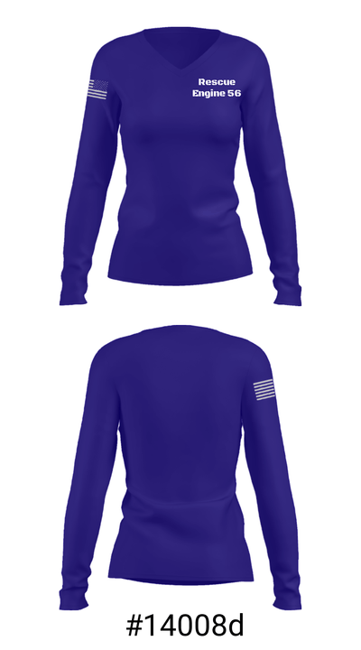 Rescue Engine 56 55555737 Women's Long Sleeve V-neck Shirt - 37