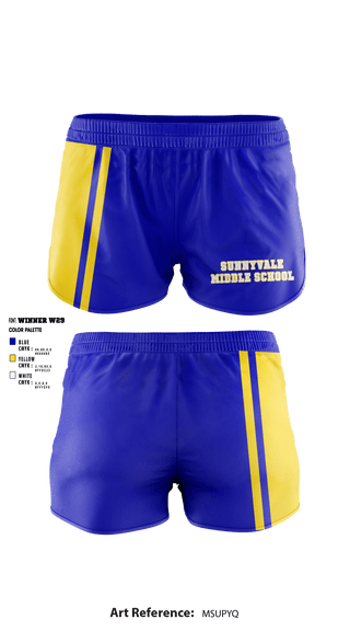 Women's Shorts, Sunnyvale Middle School, Spirit Store, Teamtime, Team time, sublimation, custom sports apparel, team uniforms, spirit wear, spiritwear, sports uniforms, custom shirts, team store, custom team store, fundraiser sports, apparel fundraiser