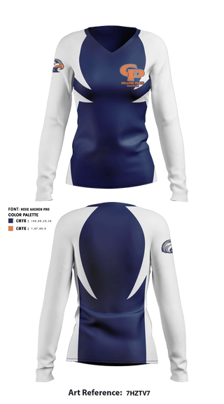 Women's Long Sleeve Vneck Shirt, College Place Wrestling, Wrestling, Teamtime, Team time, sublimation, custom sports apparel, team uniforms, spirit wear, spiritwear, sports uniforms, custom shirts, team store, custom team store, fundraiser sports, apparel fundraiser