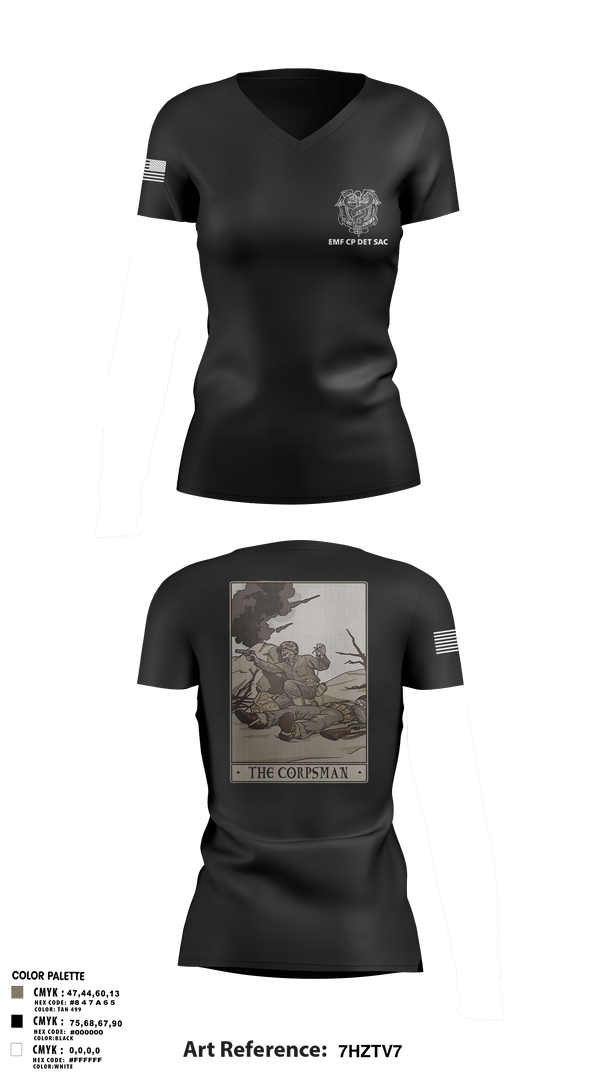 Women's Short Sleeve Vneck Shirt, EMF CP DET SAC, , Teamtime, Team time, sublimation, custom sports apparel, team uniforms, spirit wear, spiritwear, sports uniforms, custom shirts, team store, custom team store, fundraiser sports, apparel fundraiser