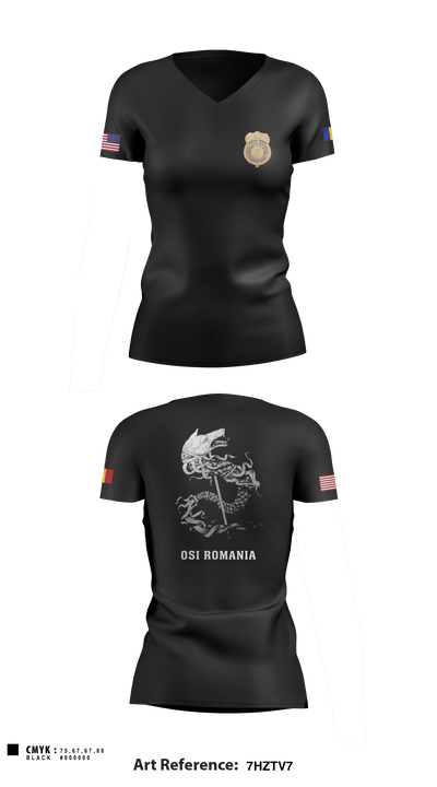 OSI Romania 97276930 Women's Short Sleeve V-neck Shirt - 1