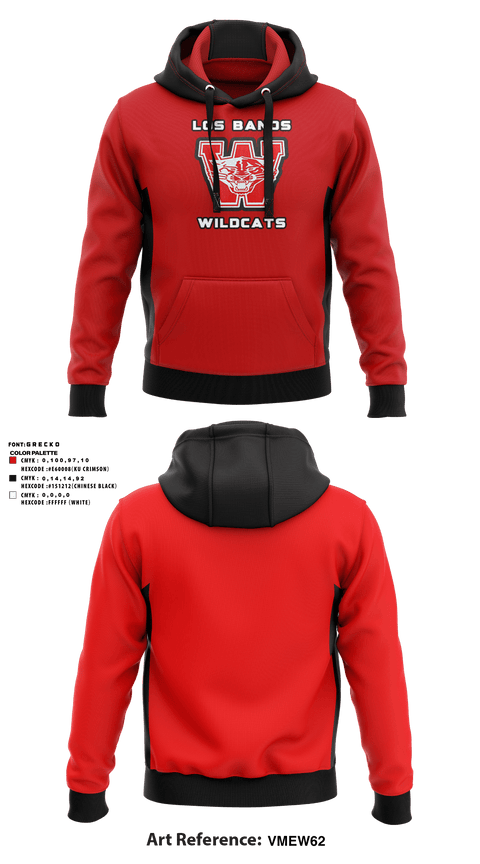 Hoodie, Los Banos Wildcats, Football, Teamtime, Team time, sublimation, custom sports apparel, team uniforms, spirit wear, spiritwear, sports uniforms, custom shirts, team store, custom team store, fundraiser sports, apparel fundraiser