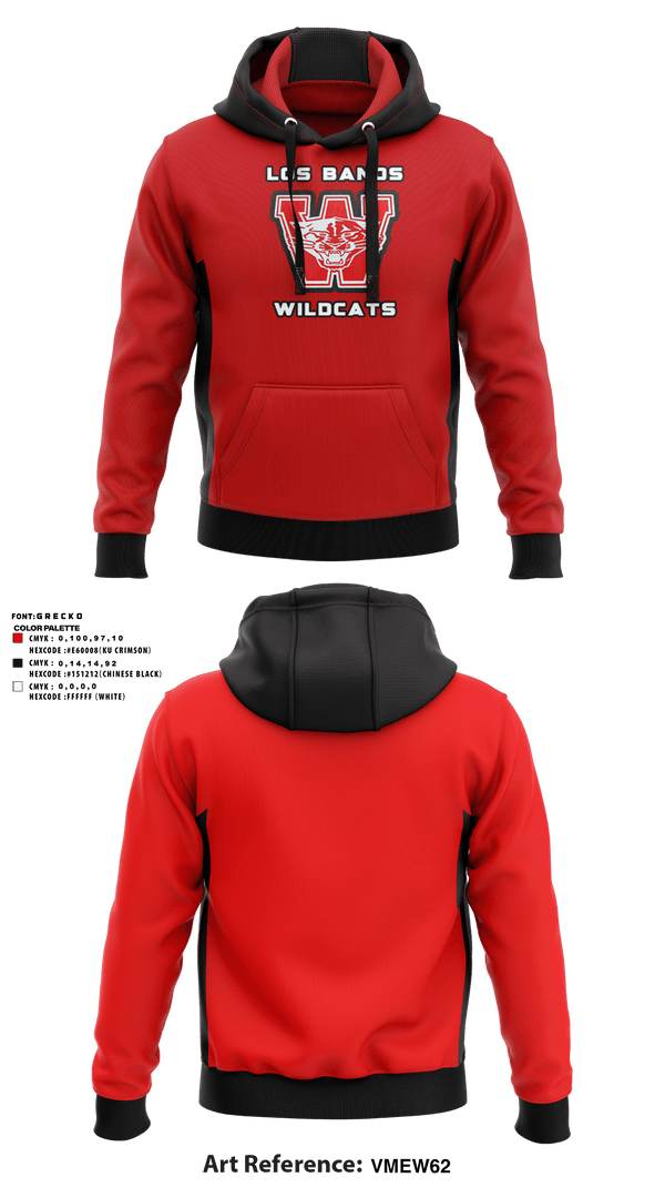 Hoodie, Los Banos Wildcats, Football, Teamtime, Team time, sublimation, custom sports apparel, team uniforms, spirit wear, spiritwear, sports uniforms, custom shirts, team store, custom team store, fundraiser sports, apparel fundraiser